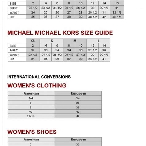 michael kors shoe 6.5 size conversion to cm|michael kors jeans size chart.